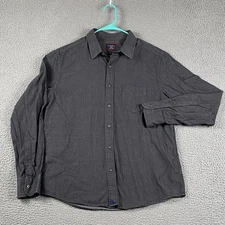 Untuckit Slim Fit Button Shirt Men's Medium Black Cotton Formal Minimalist
