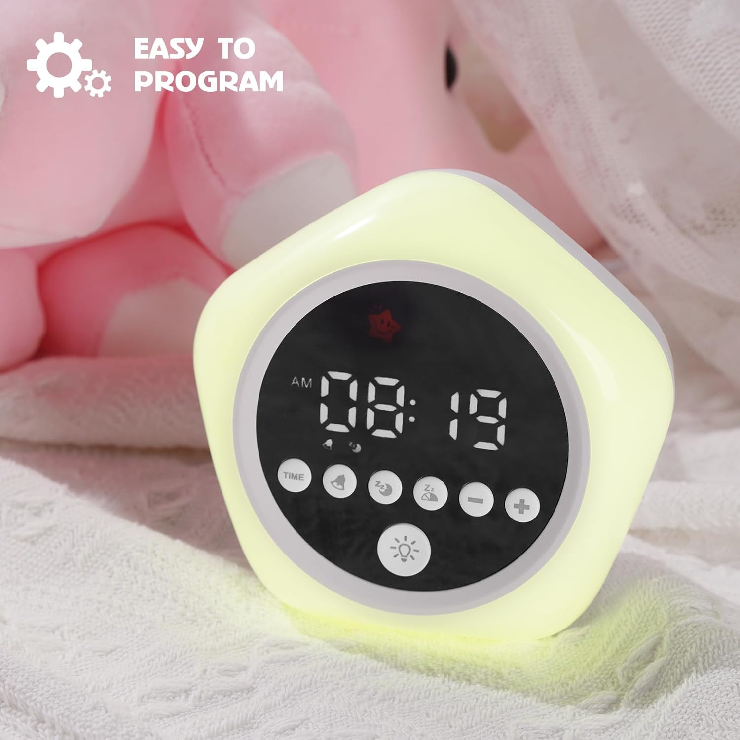 Kids Alarm Clock Ok to Wake Toddler Sleep Training Green Red Light