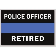 4 Inch Non-Reflective Thin Blue Line Retired Police Officer Logo Sticker Decal