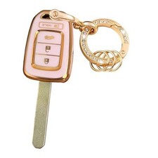 Keyless Entry Systems for Honda Civic Key Fob Cover Fits for Honda Pink-Gold