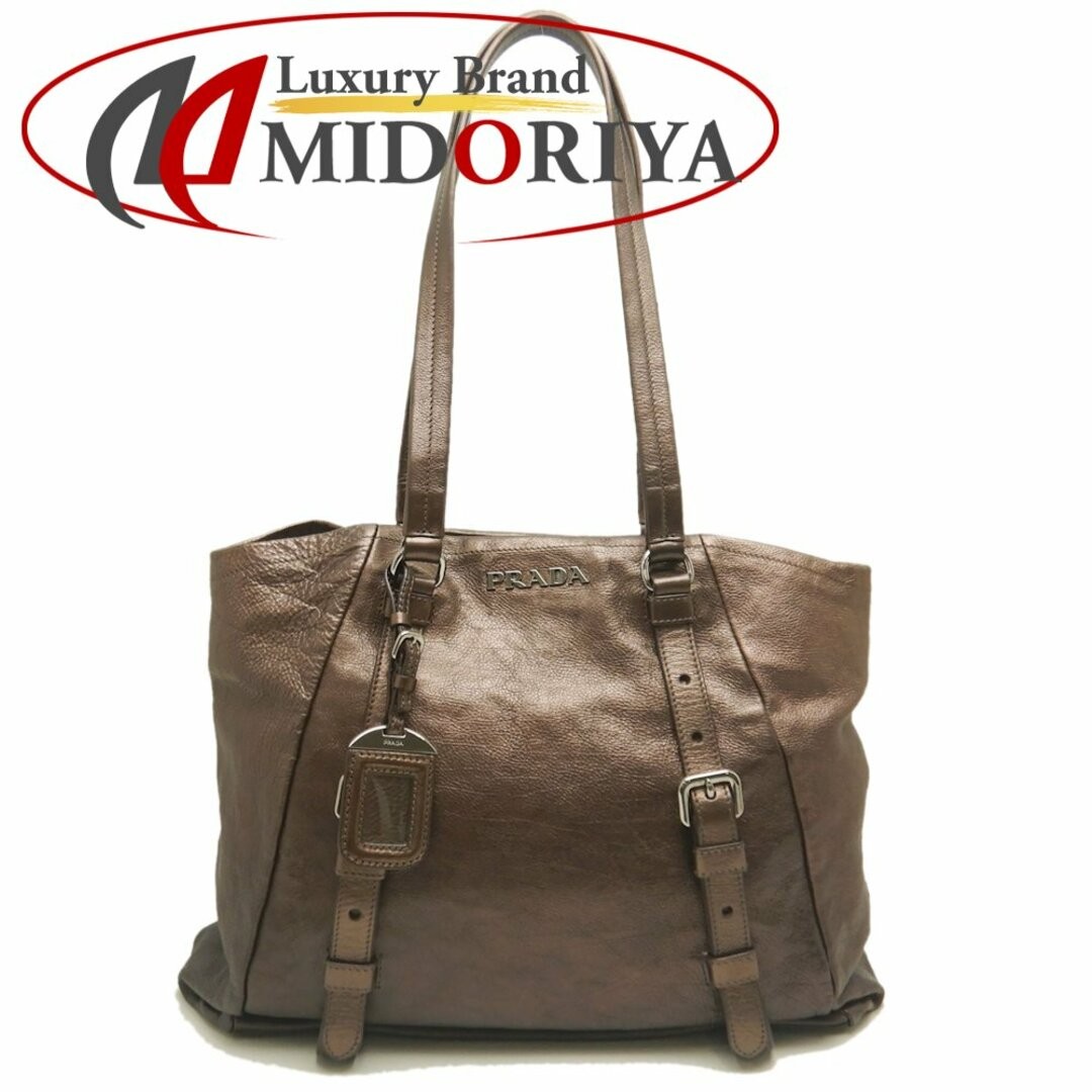RARE PRADA BR4052 glace calf tote bag in rame color pre-owned