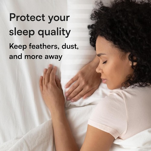 Set of 4 Pillow Protectors with Zipper Standard Size - 100% Standard, White - Picture 5 of 7