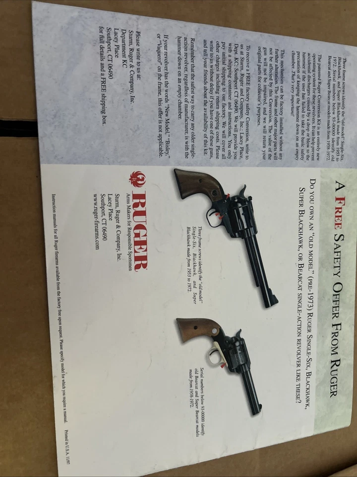 1998 RUGER FINE FIREARMS CATALOG - Image 3 of 3