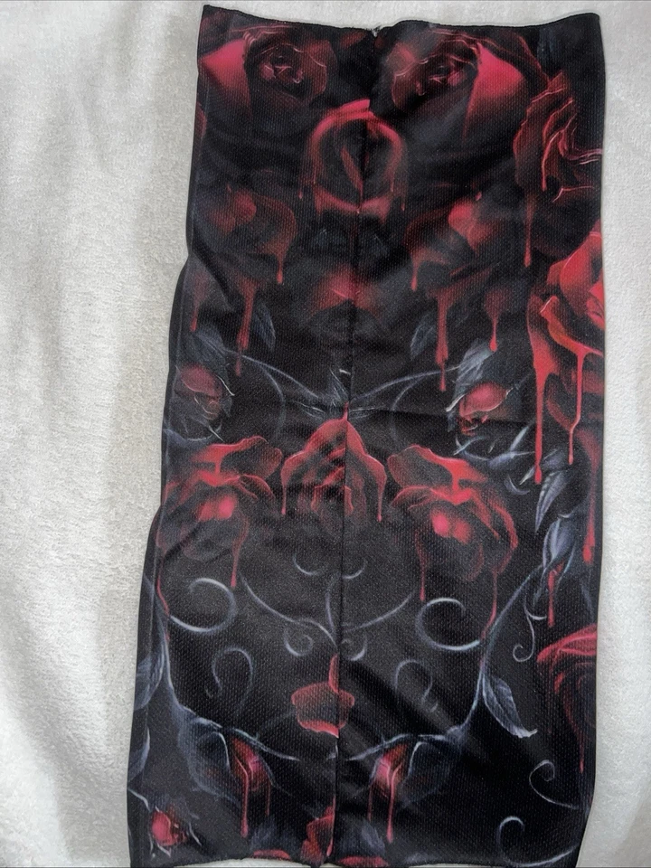 Women's Face Mask Skull And Rose Mask Skeleton Cloth Neck Gaiters - Image 2 of 3
