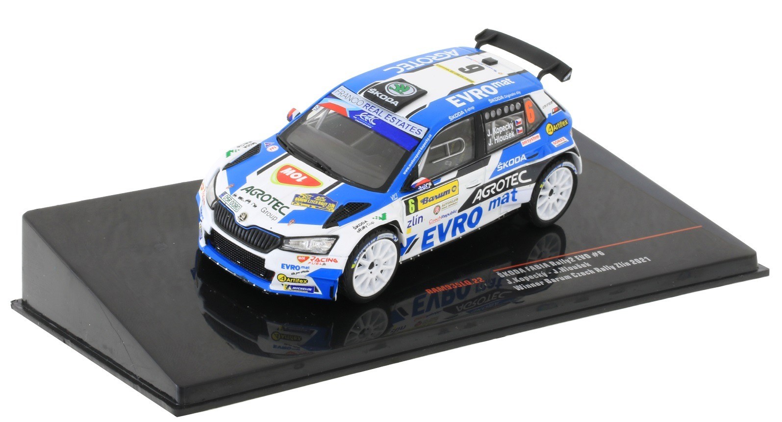 Miniature Skoda Fabia Rally2 IXOMODELS 1/43 de Jan Kopecky au Rallye Barum 2021