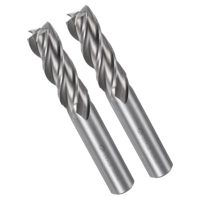 2Pcs 13mm Carbide End Mills 4-Flute HSS CNC Milling Cutter Bits for Metalworking