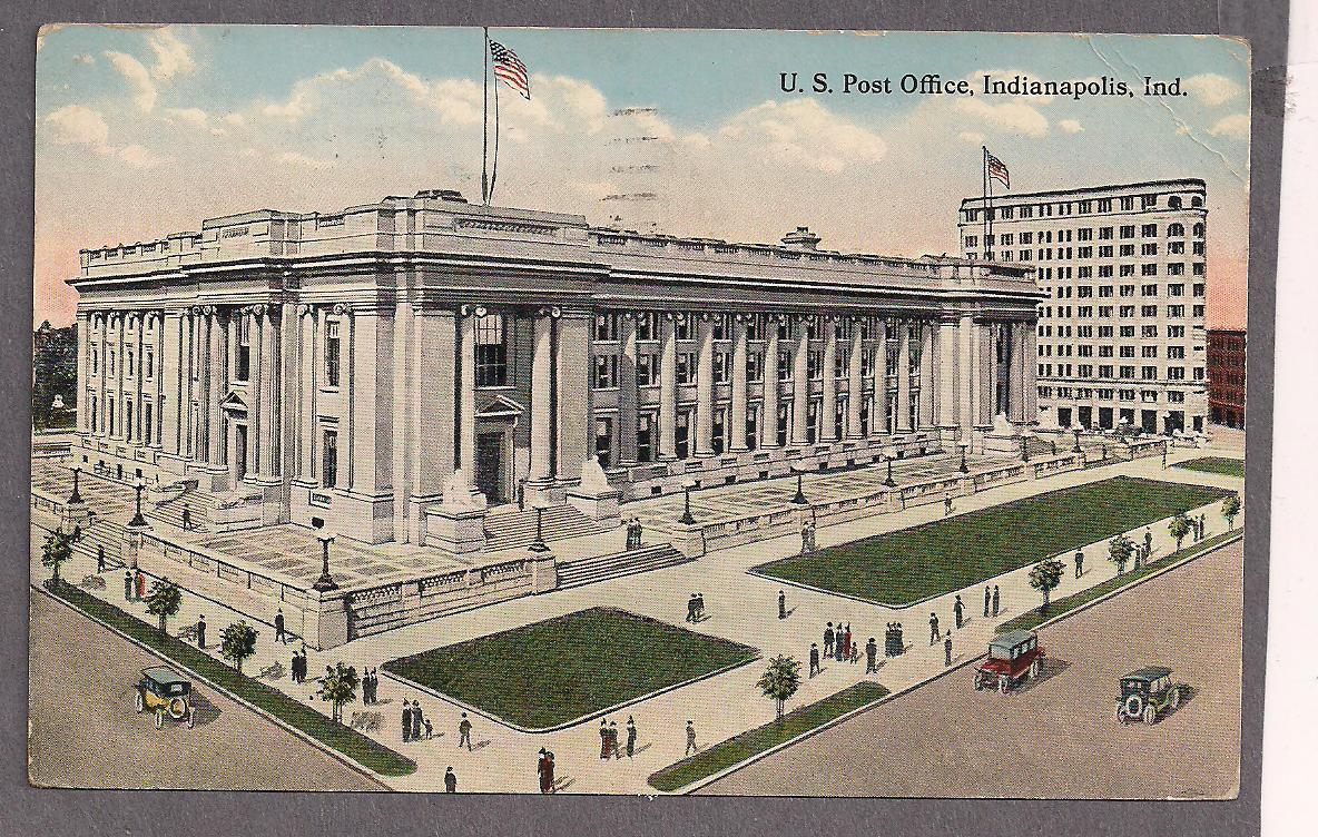 U.S. Post Office Indianapolis In. about 1915 used postcard eBay