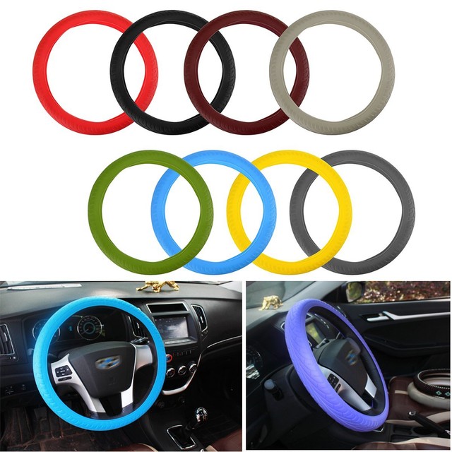 38cm Auto Car Silicone Steering Wheel Cover AntiSlip Nib Sturdy