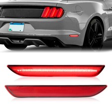 Rear Bumper Lamps Side Marker Lights Reflector Red Led For Ford Mustang 2015-23 Rear Bumper Lamps Side Marker Lights Reflector Red Led For Ford Mustang 2015-23