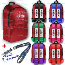 Harness Adjustable Shoulder Straps Red JDM Bride Racing Carbon Style Backpack