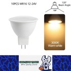 10 x MR16 3W LED Spotlight AC/DC 12V-24V 120 Degree 3000K Warm White Downlight