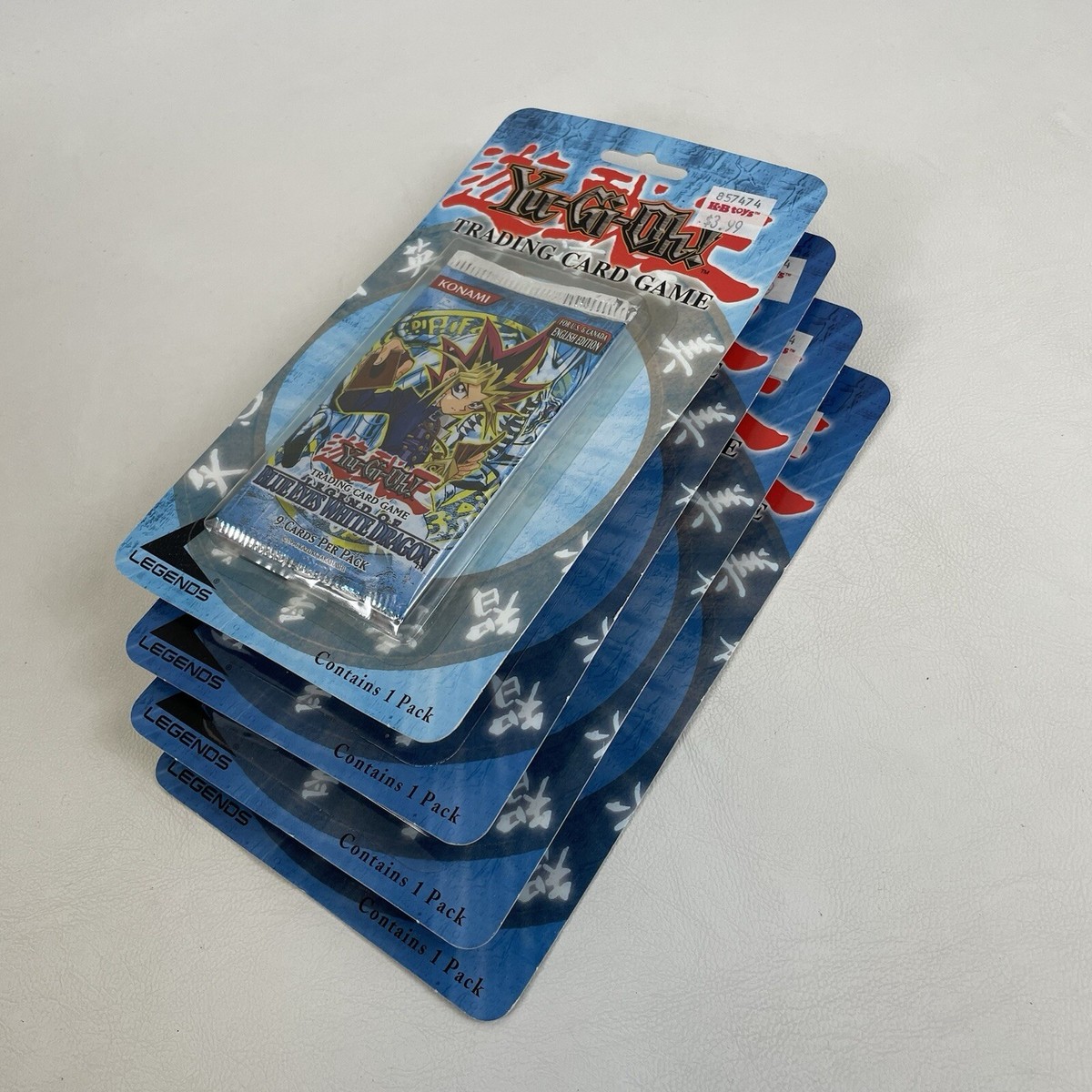 Yugioh LOB Unlimited Legend of Blue Eyes White Dragon Blister Pack SEALED  LOT X4