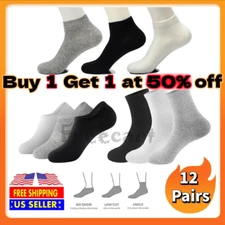 Lot 12 Pairs Ankle/Quarter Crew Sport Socks Cotton Low Cut No Show Men Women US