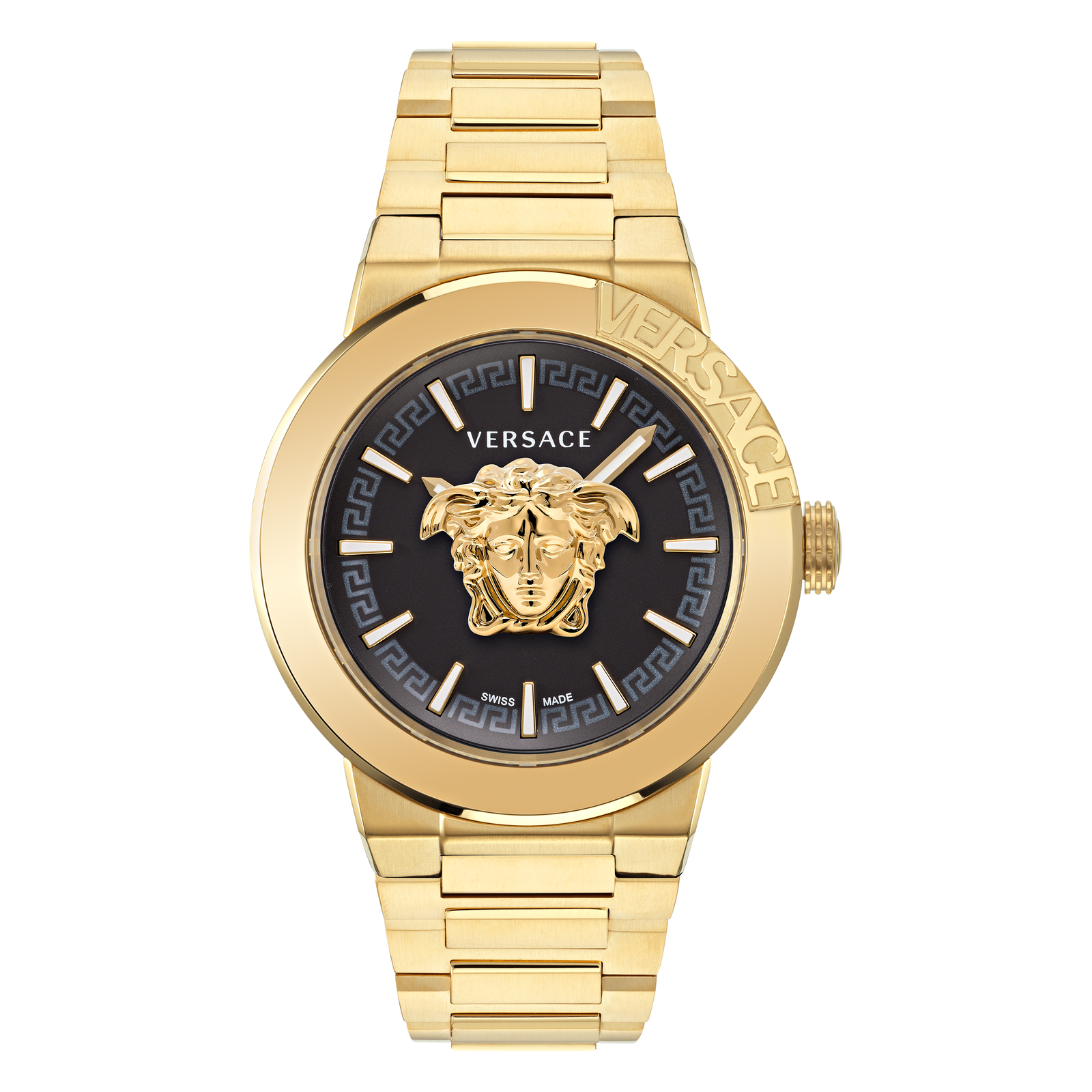 Versace Gold Mens Analogue Watch Medusa Infinite Gent VE7E00623