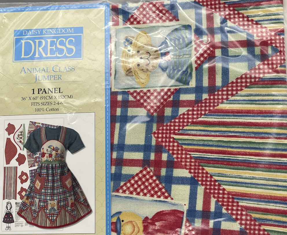 Vintage Daisy Kingdom Dress Animal Class Jumper Kit Sizes 2 4 6 Panel
