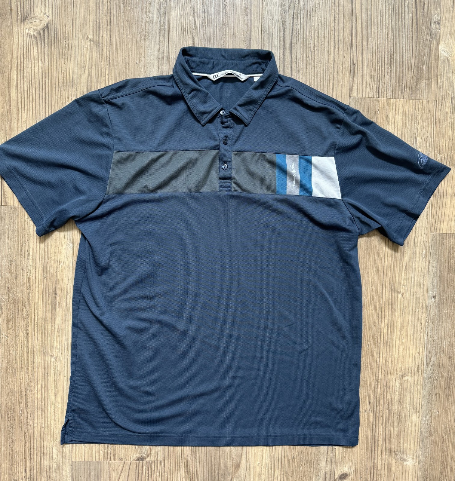 Travis Mathew - Navy Custom Embroidered Short Sleeve Golf Shirt Men's - Size XL