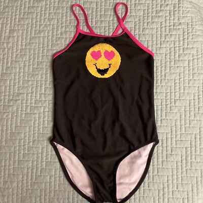 Emojination Swim Suit One Piece  Xs Kids Changing Face Fun Beach Pool