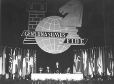 View tournament presidium with president Folke Rogard tourname- 1958 Old Photo