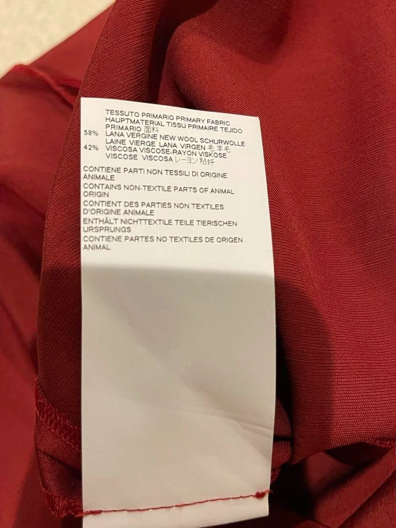 Abito smanicato donna Maison Margiela 4 taglia 36 rosso vino bordeaux asimmetrico