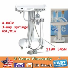 Portable Mobile Dental Delivery Unit System Cart Treatment Compressor 4-Hole USA