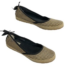 Ugg Shoes Australia Womens Sz 6.5 Ballet Flats Indah Burlap 1004329 Polka Dot
