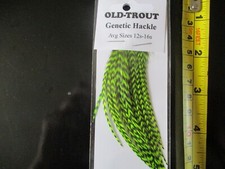  Genetic Hackle Cock Neck feather Dyed and natural 12-16s metz yellow grizzle 