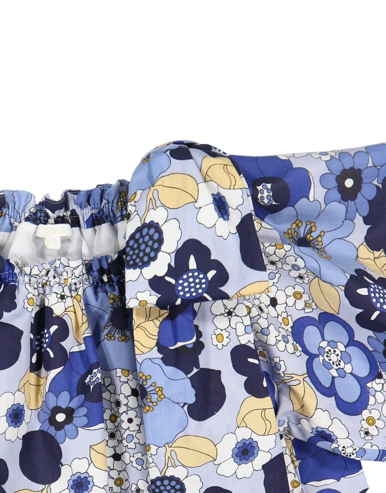 Vestido CHLOE Niñas Estampado Margarita Loca en Azul 100% Algodón Talla 14 Foto 4 de 4