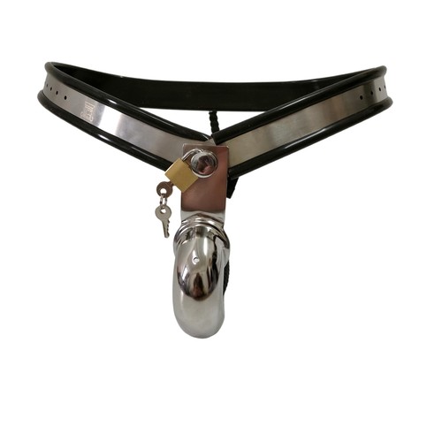 Cinturón de Castidad Masculino Jaula de Castidad Ropa Interior Pantalones Acero Bondage Bloqueo Cadena Única - Imagen 10 de 38