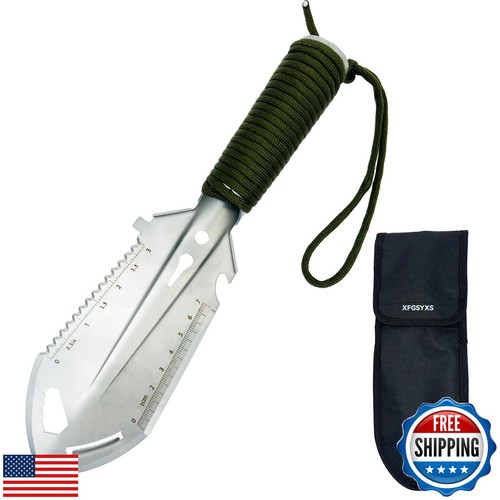 Small Camping Shovel, 9 in 1 Mini Hand Shovel, Portable Backpacking Trowel, U - 第 1/5 張圖片