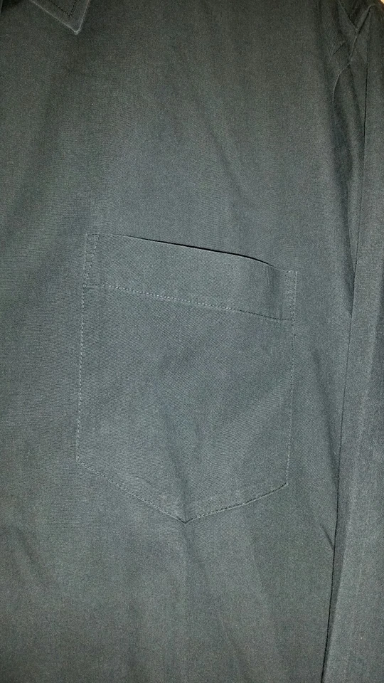 Изящный черный LUCASINI размер 17,5 34/35 рубашка w/карман хлопок  - Изображение 4 из 4