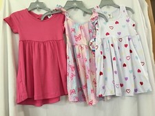 Member's Mark Girl's 3-pack Yummy Play Dress Set Butterfly hearts Pink U pick