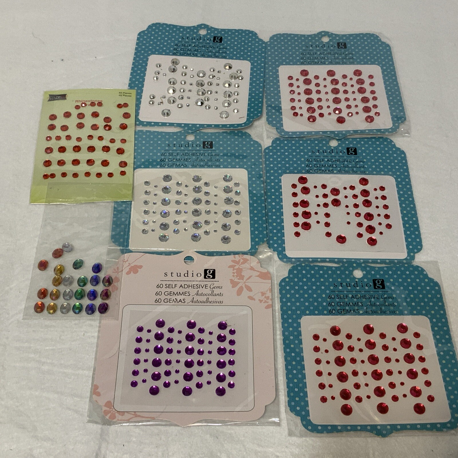 Scrapbook Embellishments Lot Of 8 Studio G Studio 18 Rhinestone Accents 4 Sealed