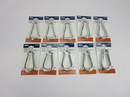 10 Blue Hawk Zinc-Plated Spring Snap Link 280 lbs 656910 AC1014A - Lot of 10