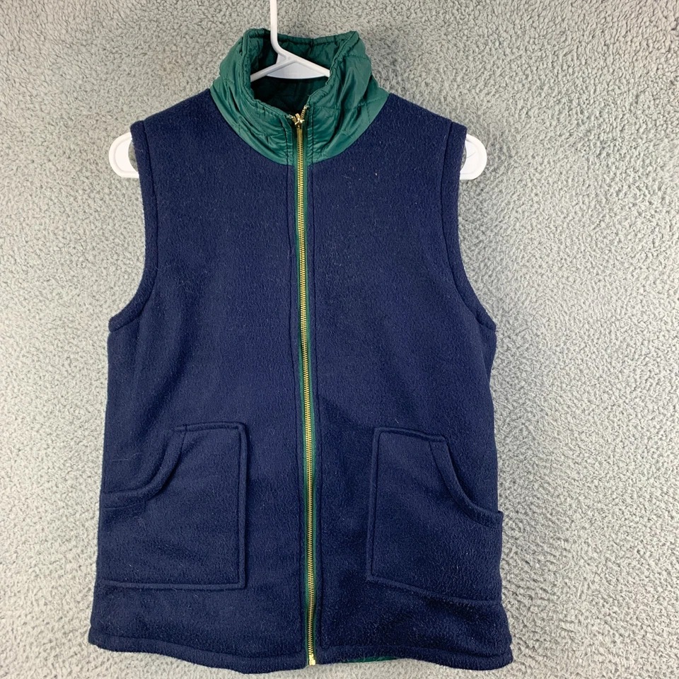 Lexi York Reversible Vest Womens Small Green Blue Quilted Fleece Outdoor Zipper - Image 2 of 4