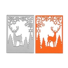 Christmas Trees Deer Frame Metal Die Cuts, Christmas Cards Metal Cutting Dies...