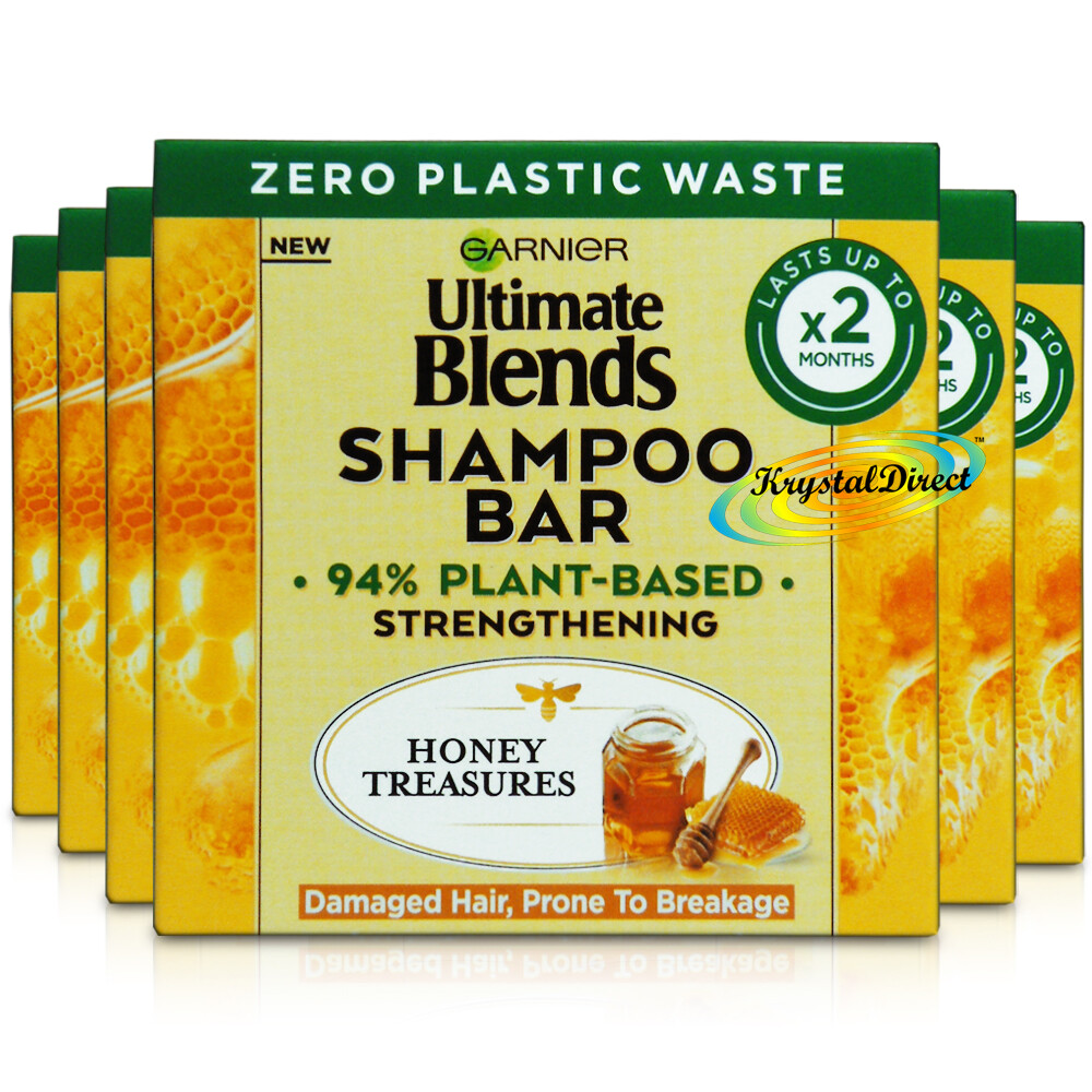 6x Garnier Ultimate Blends Strengthening Honey Shampoo Soap Bar 60g