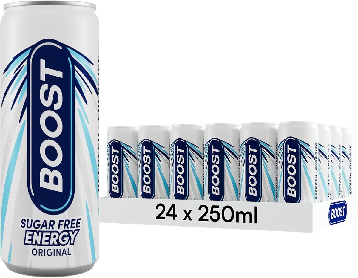 Boost Energy Drink Sugar Free Original 24x250ml Pack Drinks