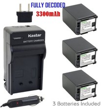 Kastar 3 Battery  Charger kit for Canon BP-820 BP820 BP-828 BP828