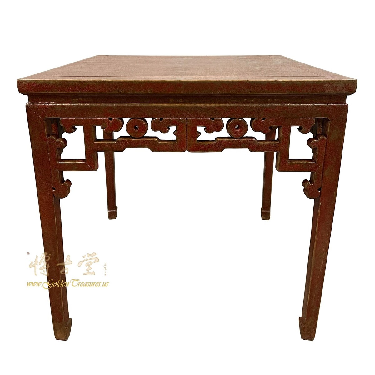 antique dining table 骨董家具 Vintage Chinese Red Lacquered Square Dining Table | eBay
