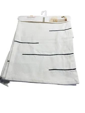 Bed Bath & Beyond Studio 3B Table Runner Stitched Lines 90× 14" White/Black