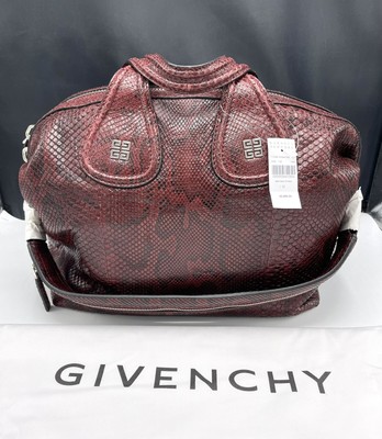$5,995 Givenchy Nightingale Medium 100% Python Oxblood Satchel Bag Sold Out