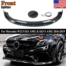 FOR MERCEDES W213 E63 2016-2019 FRONT BUMPER LIP SPLITTER CARBON FIBER PRINT