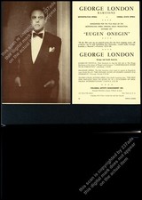 1957 George London photo singing recital tour booking vintage print ad