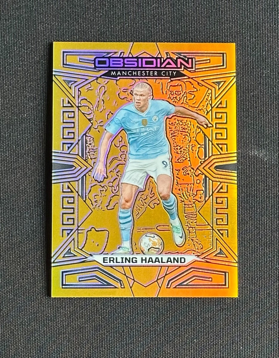 2023-24 Obsidian Erling Haaland Gold Flood /10 Manchester City | eBay