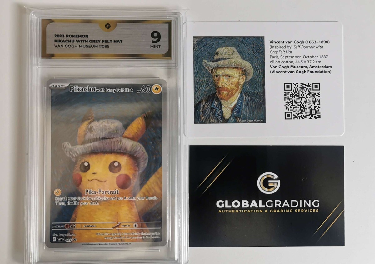 Pikachu with Grey Felt Hat Pokemon x Van Gogh Scarlet and Pikachu with Grey Felt Hat Pokemon x Van Gogh Scarlet and