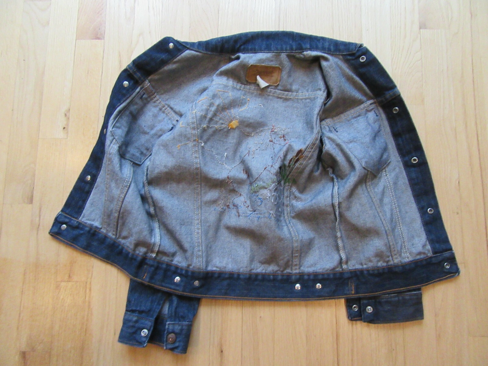 GIACCA LEVIS 24B VINTAGE ARANCIONE TAB RAGAZZA TAGLIA 10? PONY CUCITO PERSONALIZZATA!