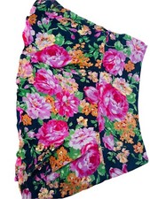 ABERCROMBIE  FITCH Vintage Floral Ruffle Mini Skirt. Size 8 Excel. Cond Gold