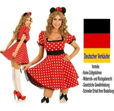 C24 Damen Kostüm Minni Mouse Minnie Maus Kleid Karneval Fasching Verkleidung