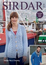 Sirdar Knitting Pattern - Sirdar No.1 Chunky, His and Her Cardigan 8176