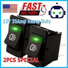 2X Green LED 12V 35Amp Heavy Duty Toggle Flick Switch On Off Car Dash Light SPST